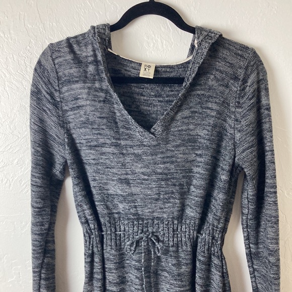 Roxy Heather Gray Long Sleeve Hoodie Mini Sweater Dress XL - Picture 2 of 8